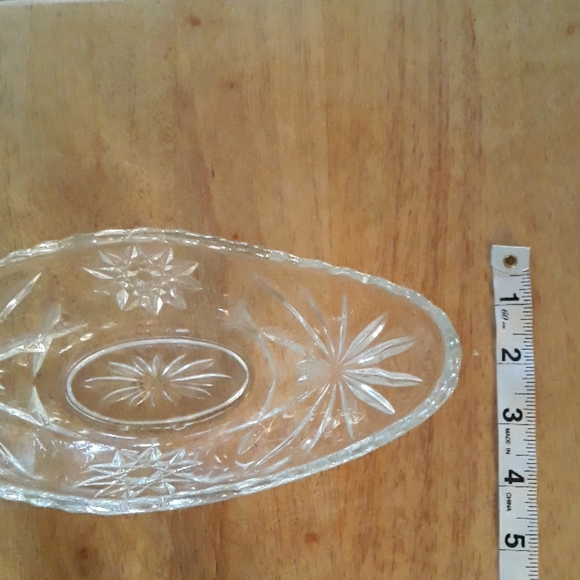Two etched star design glass banana split boats - Picture 5 of 8
